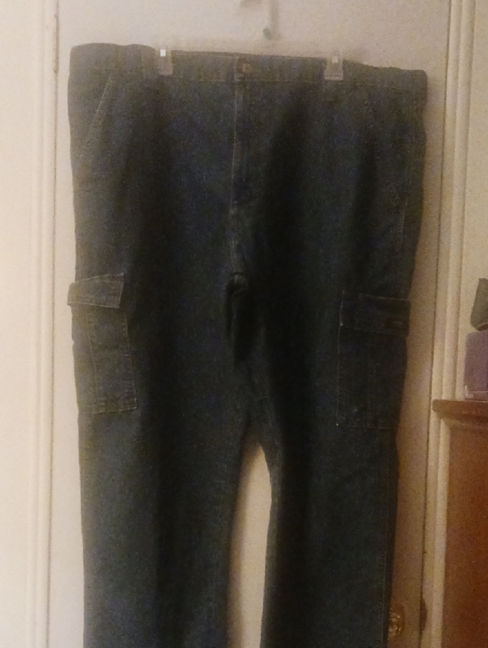 Wrangler Men's Dark Blue Cargo Pants - Utility Pocket Design